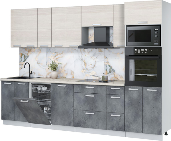 Кухонный гарнитур Интерлиния Мила Лайт 3.0-ПМ3 - фото