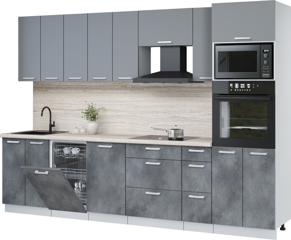 Кухонный гарнитур Интерлиния Мила Лайт 3.0-ПМ3 - фото