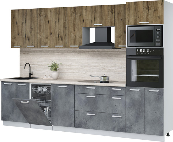 Кухонный гарнитур Интерлиния Мила Лайт 3.0-ПМ3 - фото