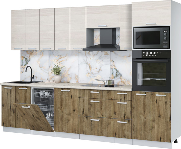 Кухонный гарнитур Интерлиния Мила Лайт 3.0-ПМ3 - фото