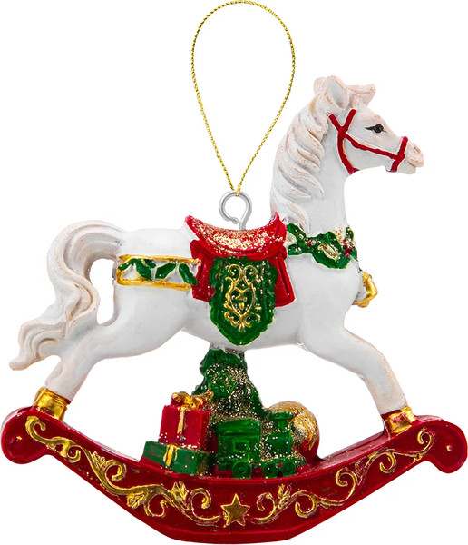 Елочная игрушка Elan Gallery Лошадка-качалка новогодняя / 210613 - фото