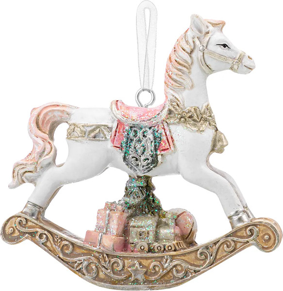Елочная игрушка Elan Gallery Лошадка-качалка с подарками / 210614 - фото