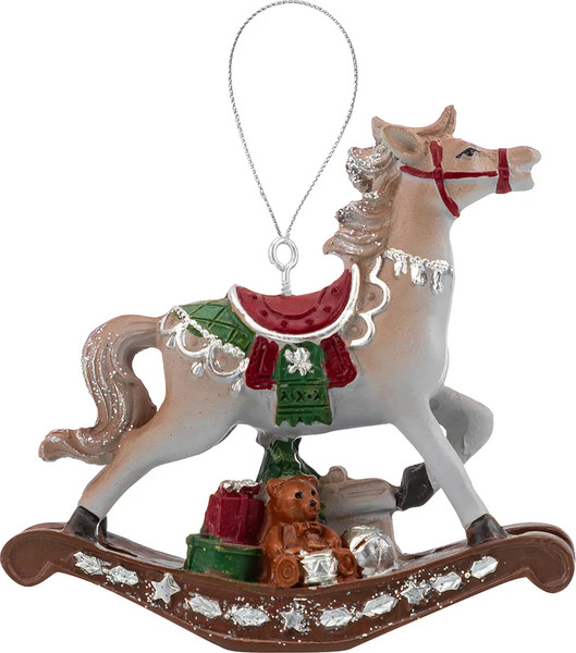 Елочная игрушка Elan Gallery Лошадка-качалка новогодняя / 210615 - фото