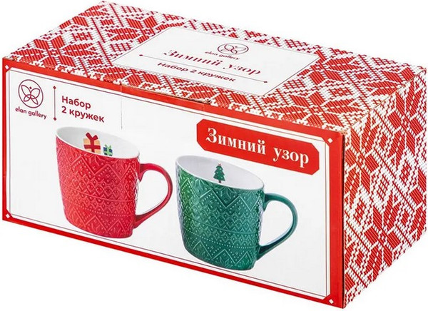 Набор кружек Elan Gallery Зимний узор 880251