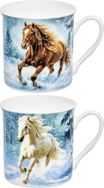 Набор кружек Elan Gallery Лошадь в снегу 880272