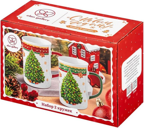 Набор кружек Elan Gallery Новогодняя Елка 880273
