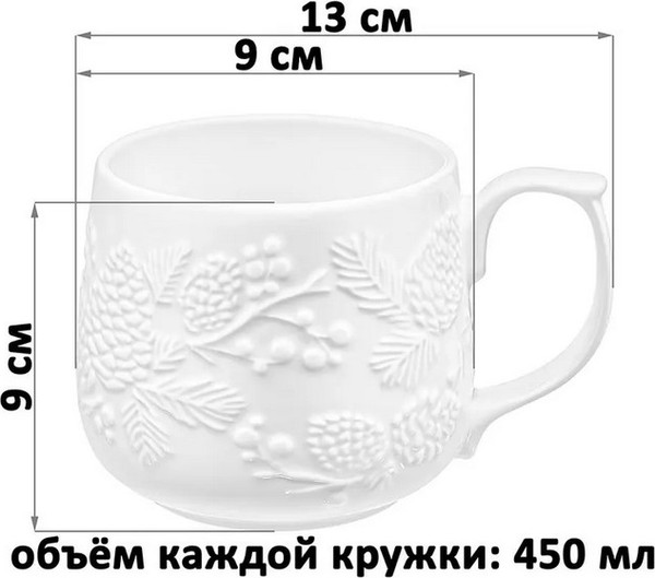 Набор кружек Elan Gallery Шишки 950396