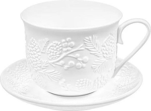 Чашка с блюдцем Elan Gallery Шишки 950449