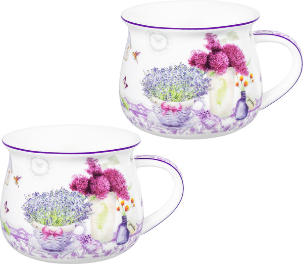 Набор кружек Elan Gallery Лаванда New Bone China 420766 - фото