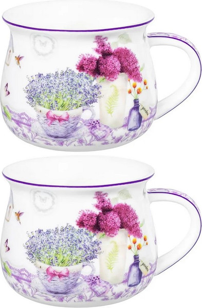 Набор кружек Elan Gallery Лаванда New Bone China 420766
