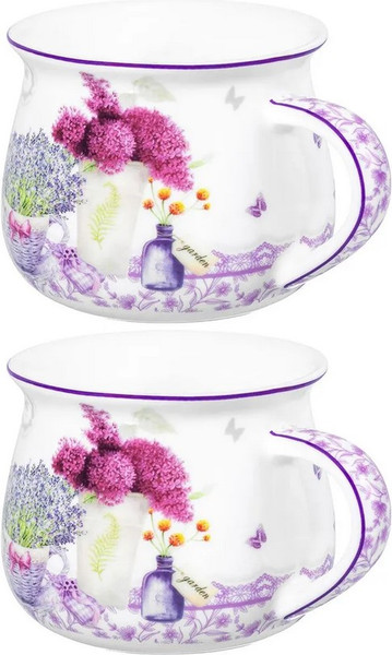Набор кружек Elan Gallery Лаванда New Bone China 420766