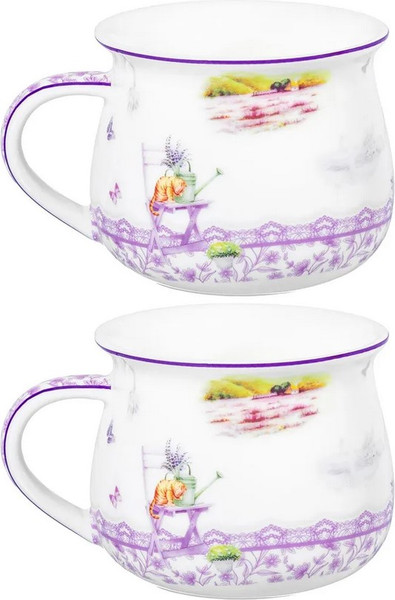 Набор кружек Elan Gallery Лаванда New Bone China 420766