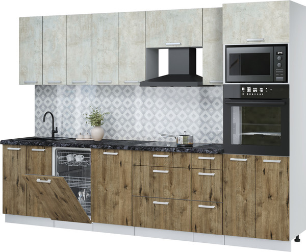 Кухонный гарнитур Интерлиния Мила Лайт 3.0-ПМ3 - фото