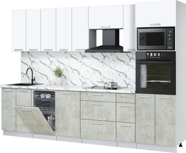 Кухонный гарнитур Интерлиния Мила Лайт 3.05-ПМ3 - фото