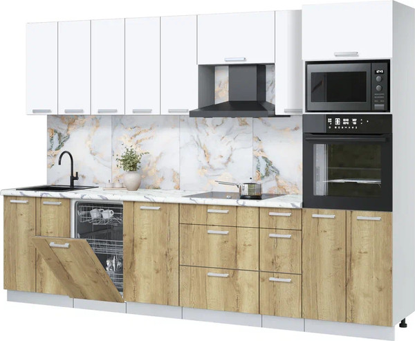 Кухонный гарнитур Интерлиния Мила Лайт 3.05-ПМ3 - фото