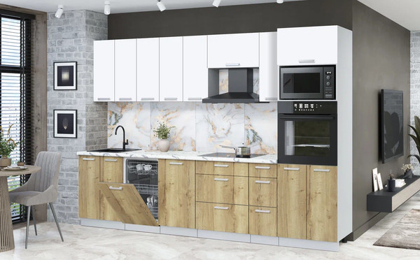 Кухонный гарнитур Интерлиния Мила Лайт 3.05-ПМ3