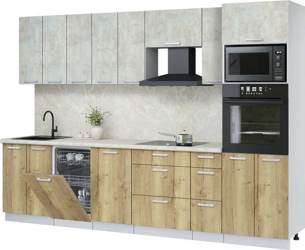 Кухонный гарнитур Интерлиния Мила Лайт 3.05-ПМ3 - фото