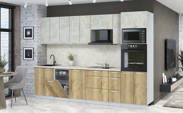 Кухонный гарнитур Интерлиния Мила Лайт 3.05-ПМ3