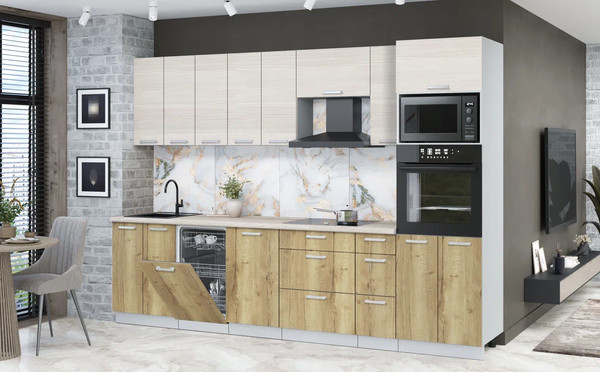 Кухонный гарнитур Интерлиния Мила Лайт 3.05-ПМ3