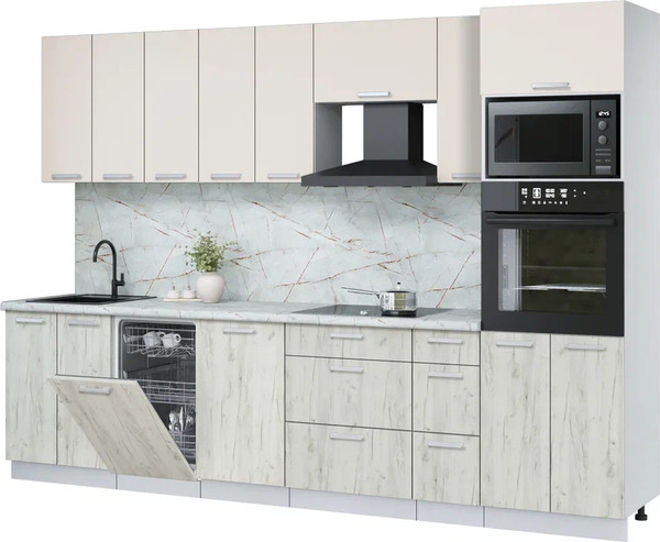 Кухонный гарнитур Интерлиния Мила Лайт 3.05-ПМ3  - фото