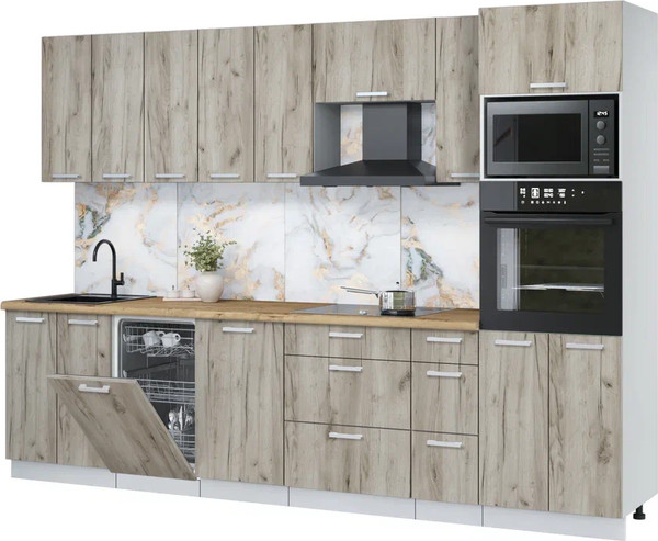 Кухонный гарнитур Интерлиния Мила Лайт 3.05-ПМ3  - фото