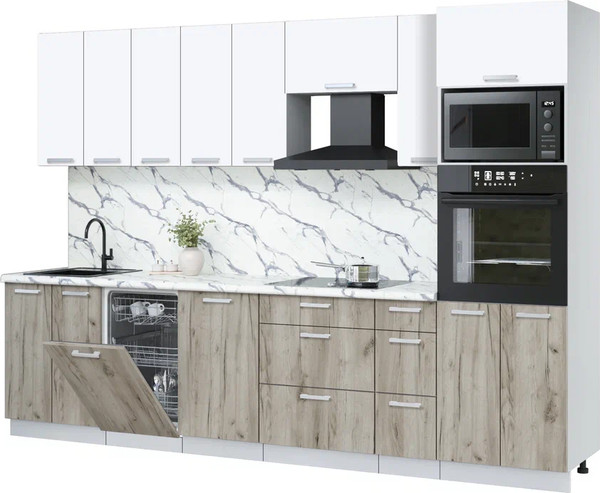 Кухонный гарнитур Интерлиния Мила Лайт 3.05-ПМ3 - фото