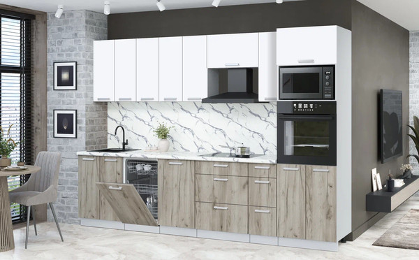 Кухонный гарнитур Интерлиния Мила Лайт 3.05-ПМ3