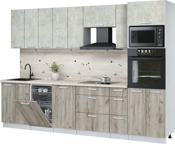 Кухонный гарнитур Интерлиния Мила Лайт 3.05-ПМ3 - фото