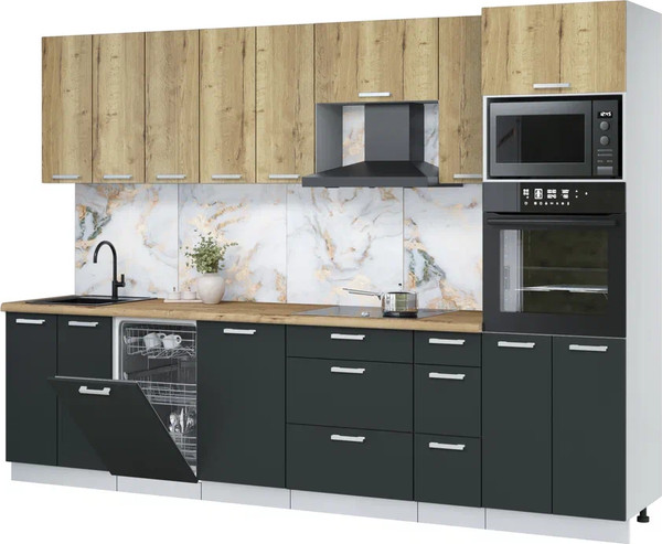 Кухонный гарнитур Интерлиния Мила Лайт 3.05-ПМ3 - фото