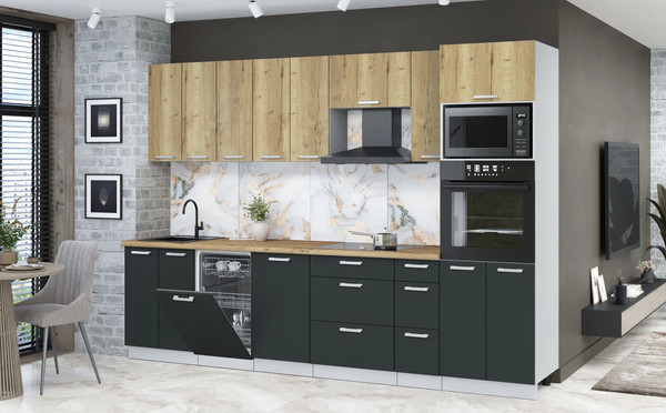 Кухонный гарнитур Интерлиния Мила Лайт 3.05-ПМ3