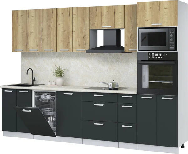 Кухонный гарнитур Интерлиния Мила Лайт 3.05-ПМ3 - фото