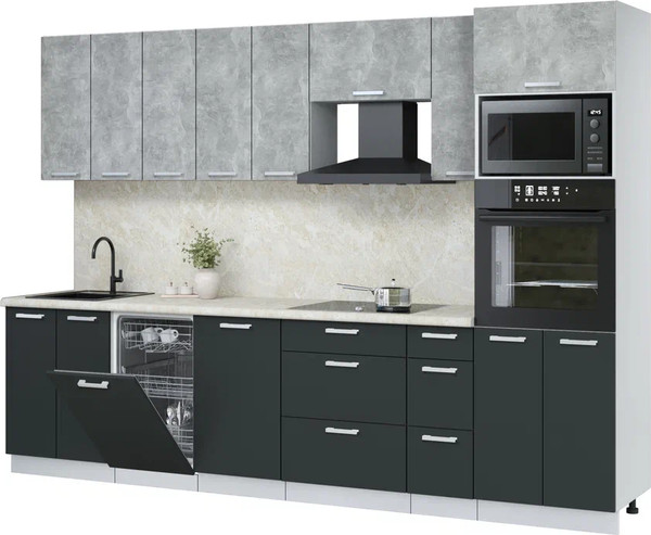 Кухонный гарнитур Интерлиния Мила Лайт 3.05-ПМ3 - фото