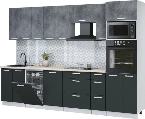 Кухонный гарнитур Интерлиния Мила Лайт 3.05-ПМ3 - фото