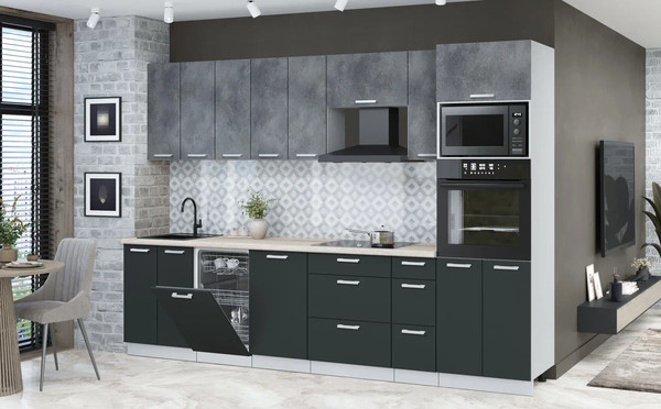 Кухонный гарнитур Интерлиния Мила Лайт 3.05-ПМ3