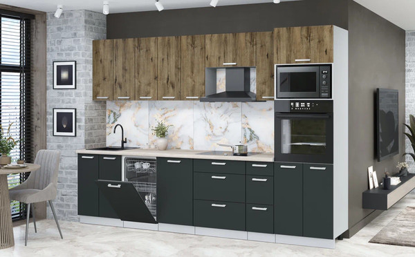 Кухонный гарнитур Интерлиния Мила Лайт 3.05-ПМ3