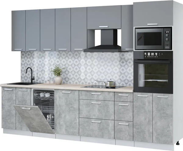 Кухонный гарнитур Интерлиния Мила Лайт 3.05-ПМ3 - фото