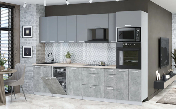 Кухонный гарнитур Интерлиния Мила Лайт 3.05-ПМ3