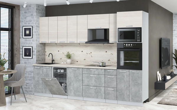 Кухонный гарнитур Интерлиния Мила Лайт 3.05-ПМ3