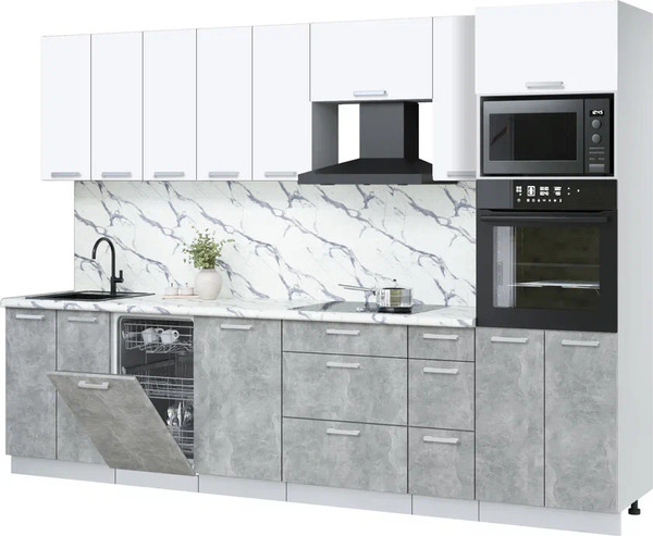 Кухонный гарнитур Интерлиния Мила Лайт 3.05-ПМ3 - фото