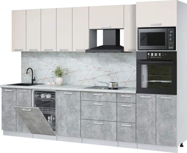 Кухонный гарнитур Интерлиния Мила Лайт 3.05-ПМ3 - фото