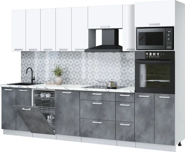 Кухонный гарнитур Интерлиния Мила Лайт 3.05-ПМ3 - фото