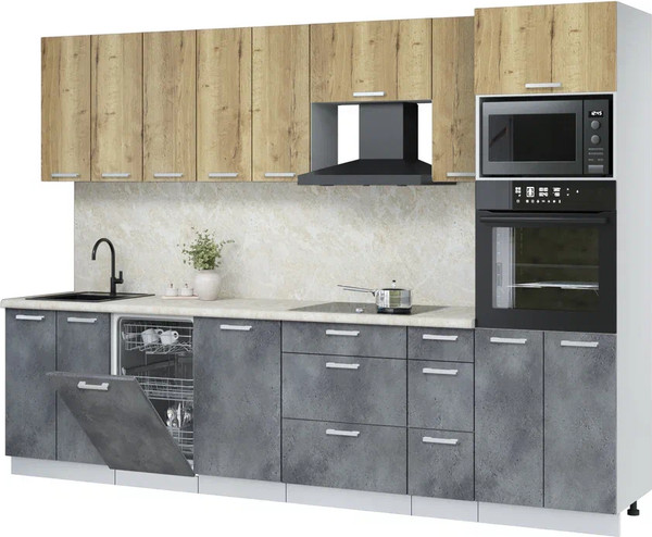 Кухонный гарнитур Интерлиния Мила Лайт 3.05-ПМ3 - фото