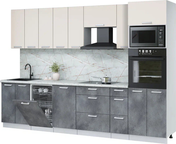 Кухонный гарнитур Интерлиния Мила Лайт 3.05-ПМ3  - фото