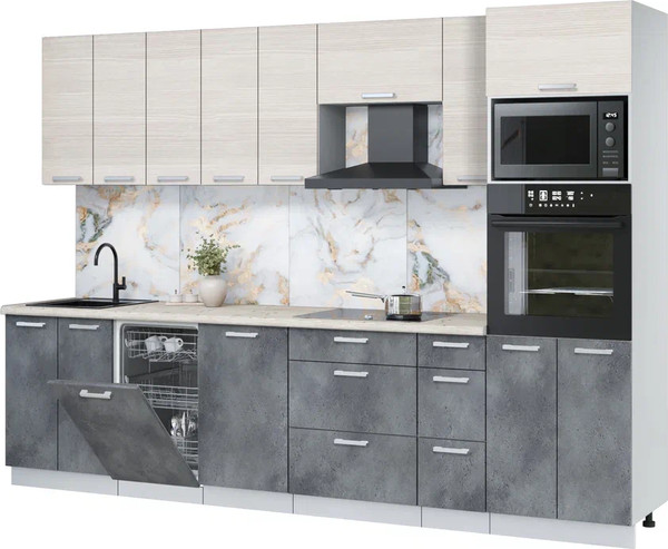 Кухонный гарнитур Интерлиния Мила Лайт 3.05-ПМ3 - фото