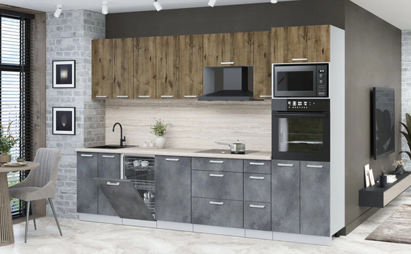 Кухонный гарнитур Интерлиния Мила Лайт 3.05-ПМ3