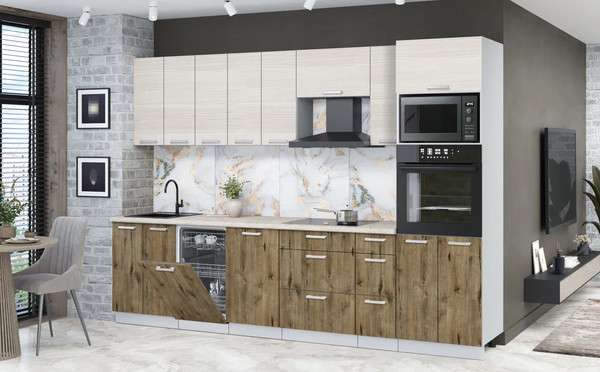 Кухонный гарнитур Интерлиния Мила Лайт 3.05-ПМ3