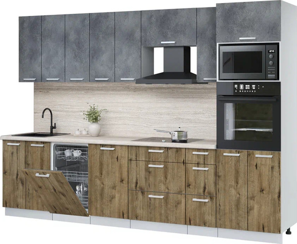 Кухонный гарнитур Интерлиния Мила Лайт 3.05-ПМ3 - фото