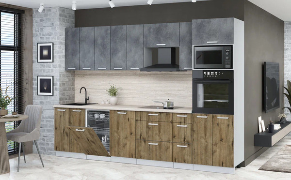 Кухонный гарнитур Интерлиния Мила Лайт 3.05-ПМ3