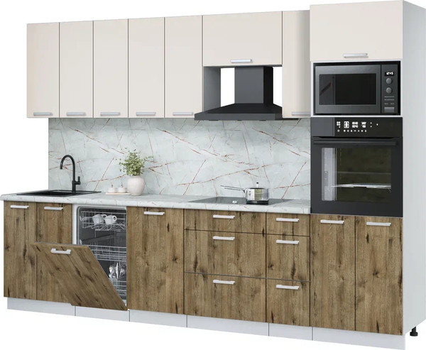 Кухонный гарнитур Интерлиния Мила Лайт 3.05-ПМ3  - фото