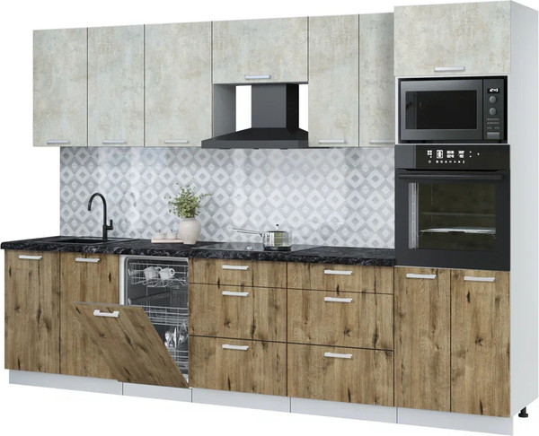 Кухонный гарнитур Интерлиния Мила Лайт 3.05-ПМ3  - фото